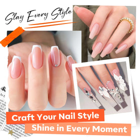 modelones monomer finished nail close-up illustrating non-yellowing clear result