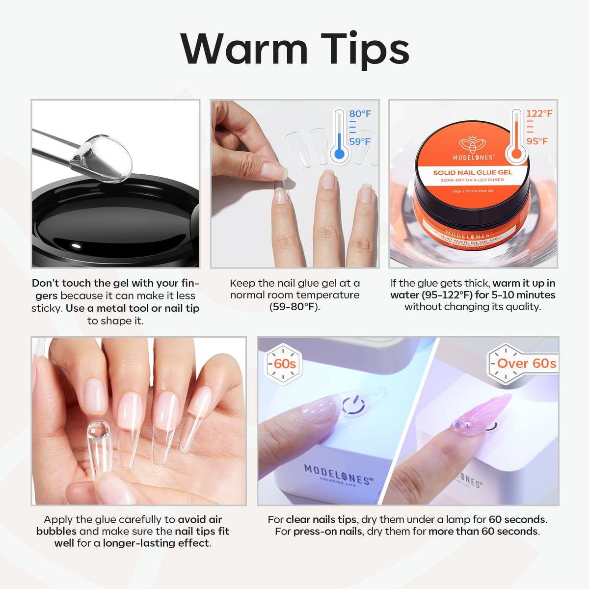 modelones applying rhinestones with gel demonstrating secure hold for nail decorations