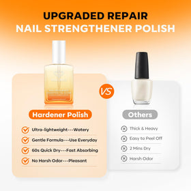 modelones before and after nails showing stronger shinier nails benefit