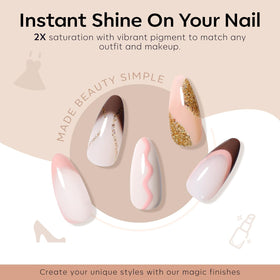 modelones application on hand during at-home manicure to illustrate quick, salon-like results