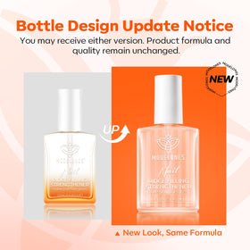 modelones nail on finger before and after showing stronger, healthier appearance