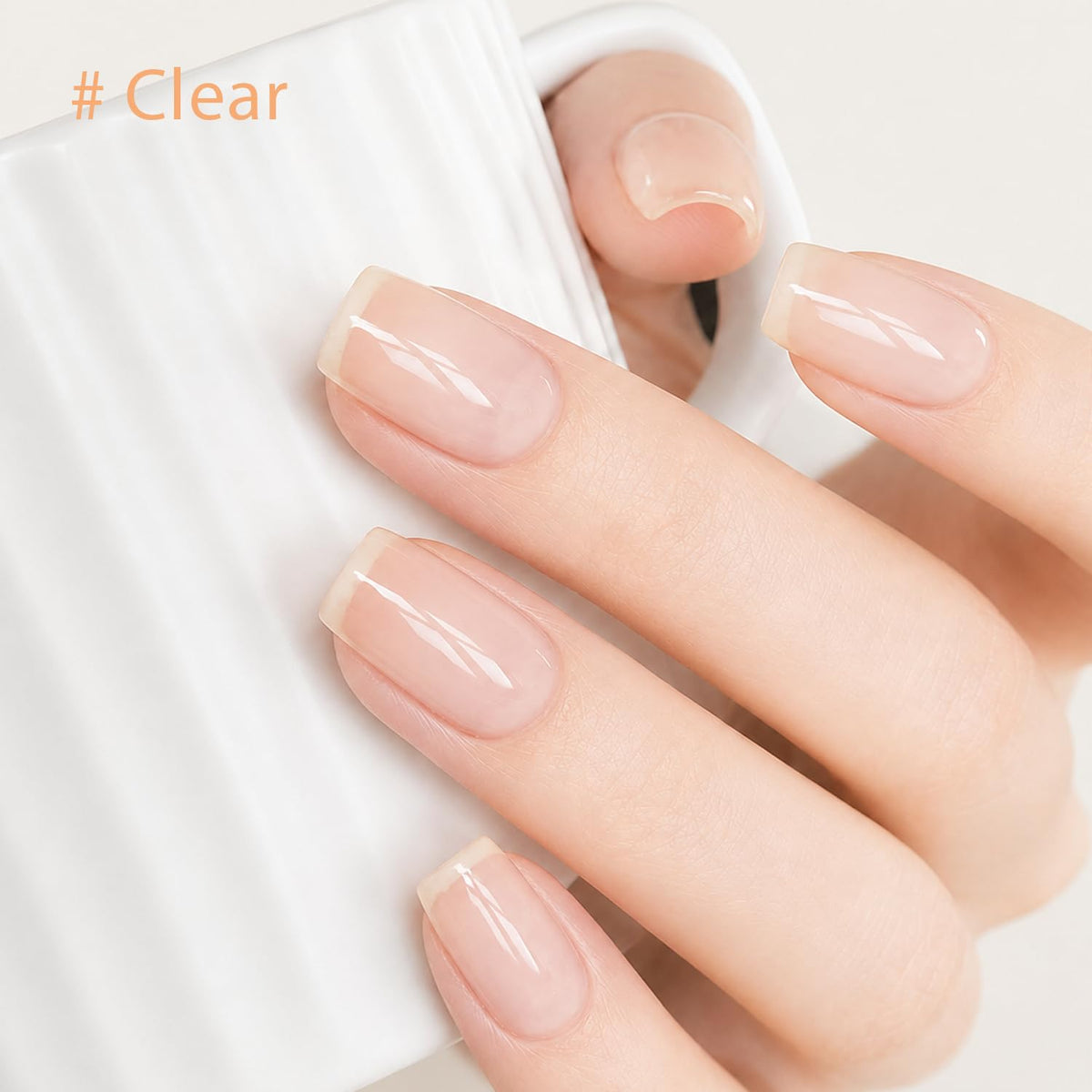 modelones before and after nails demonstrating ridge filling and smoother finish