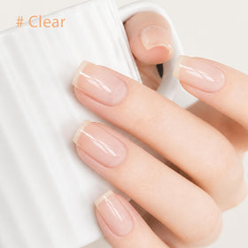 modelones before and after nails demonstrating ridge filling and smoother finish