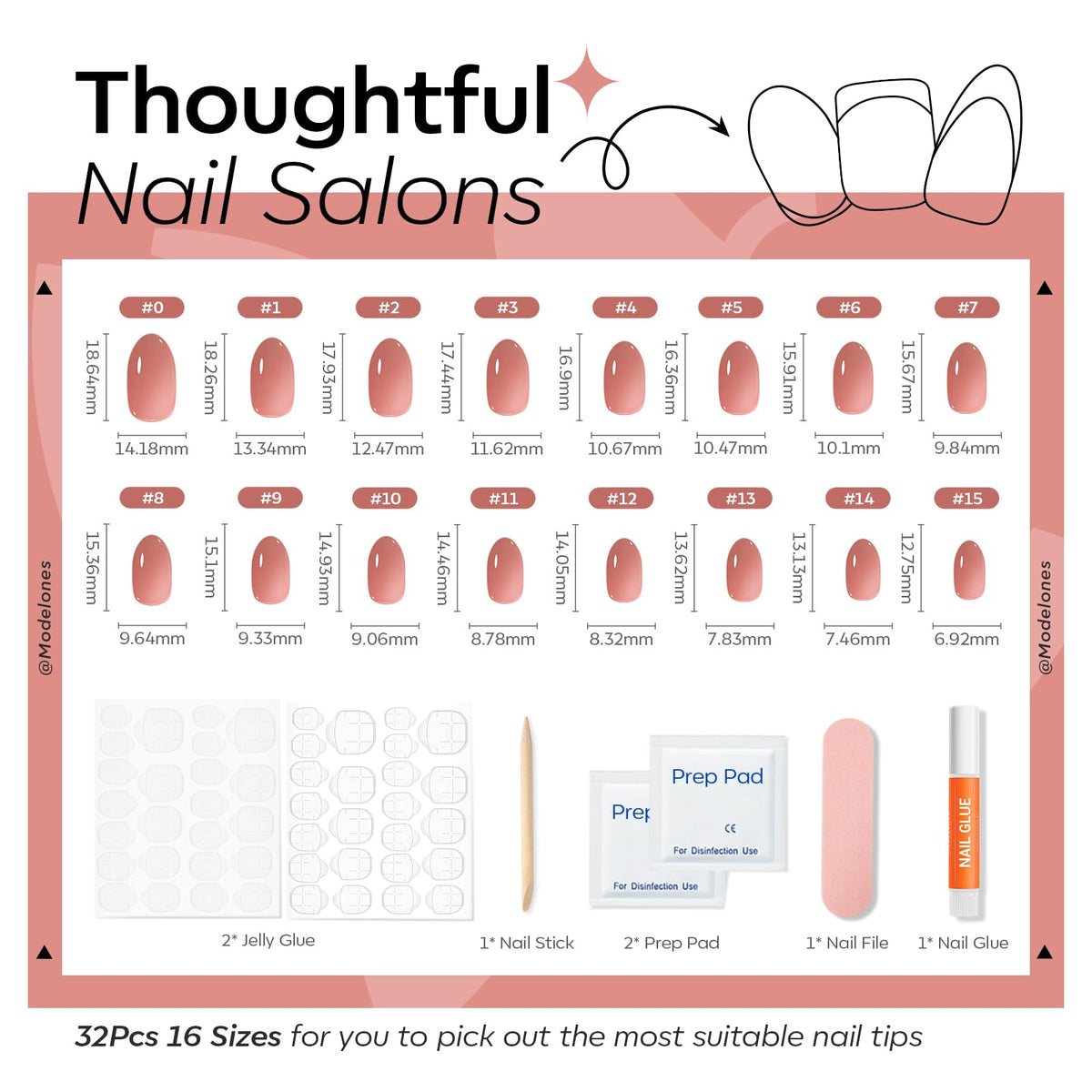 modelones press-on nails worn on natural fingers showing instant polish look