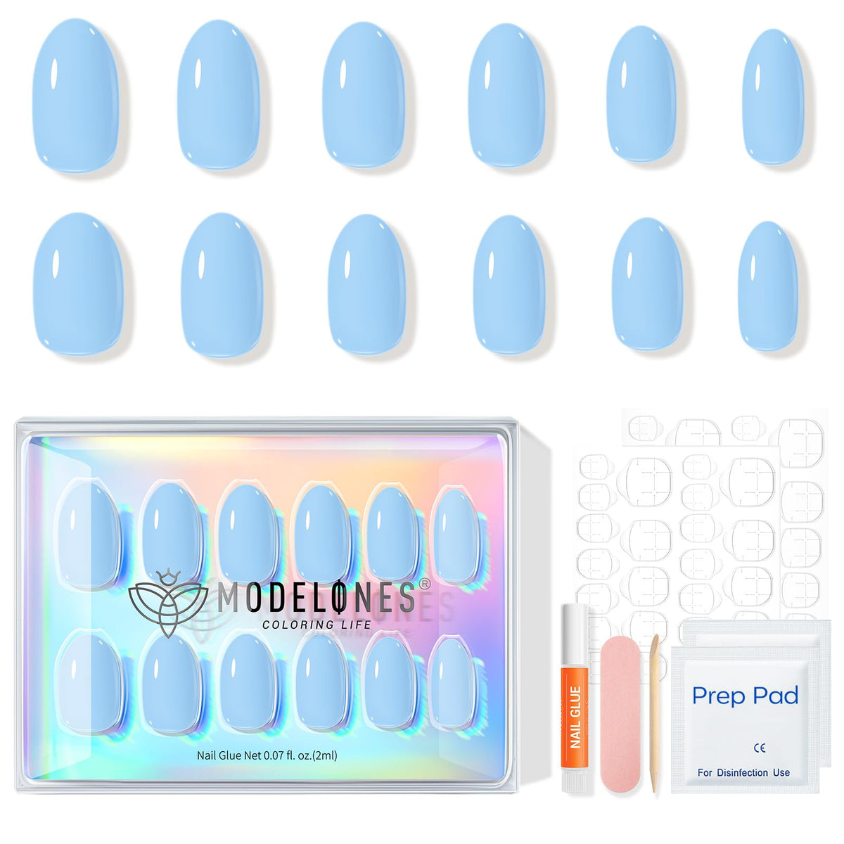 modelones oval nails next to a coin for scale to show realistic size and comfortable fit