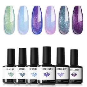 modelones front packaging showing six aurora chameleon bottles and benefits