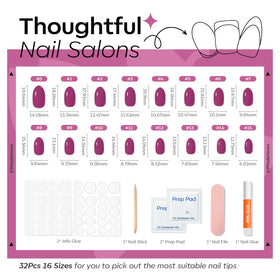 modelones plum oval nail edge close-up showing comfortable snag-free shape