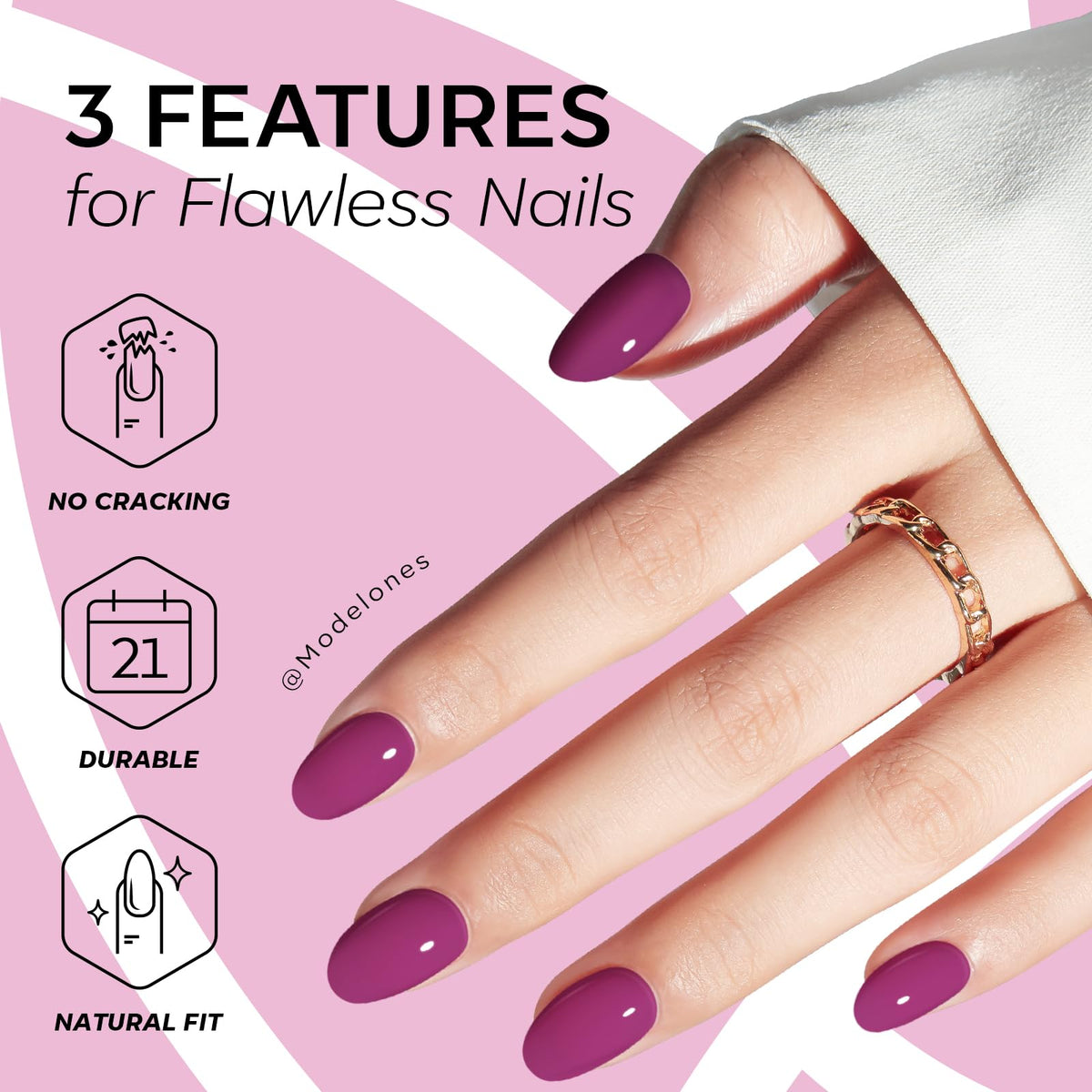 modelones plum press-ons in hand demonstrating realistic scale and convenience