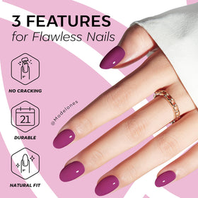 modelones plum press-ons in hand demonstrating realistic scale and convenience