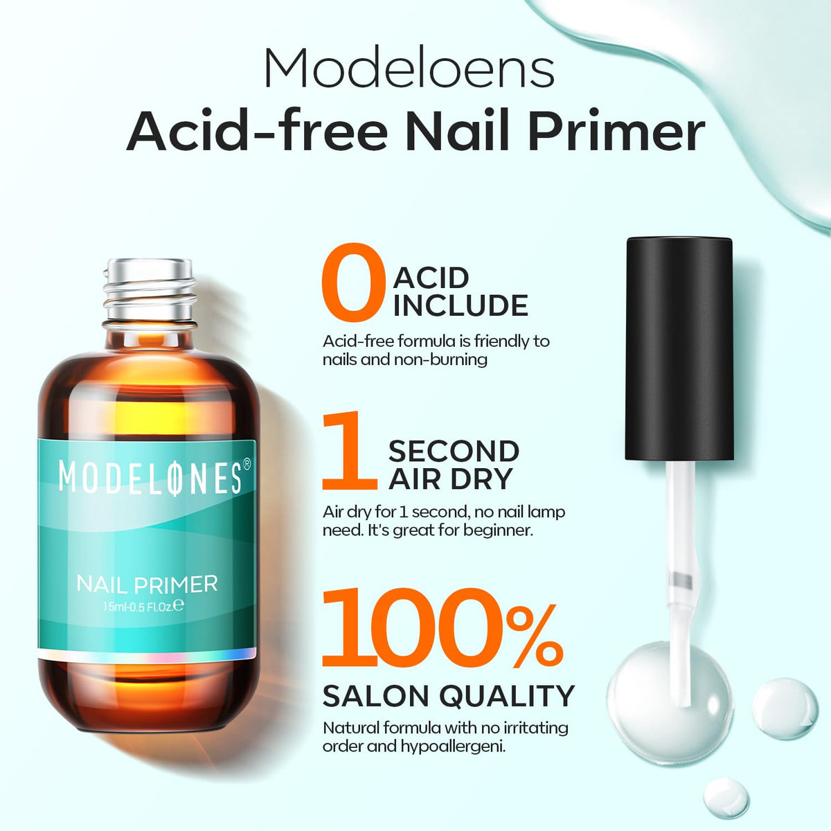 modelones primed nail plate detail illustrating smoother surface and improved adhesion