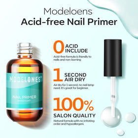 modelones primed nail plate detail illustrating smoother surface and improved adhesion