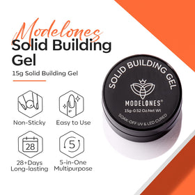modelones rhinestone-embellished nail created with gel showing benefit strong adhesion