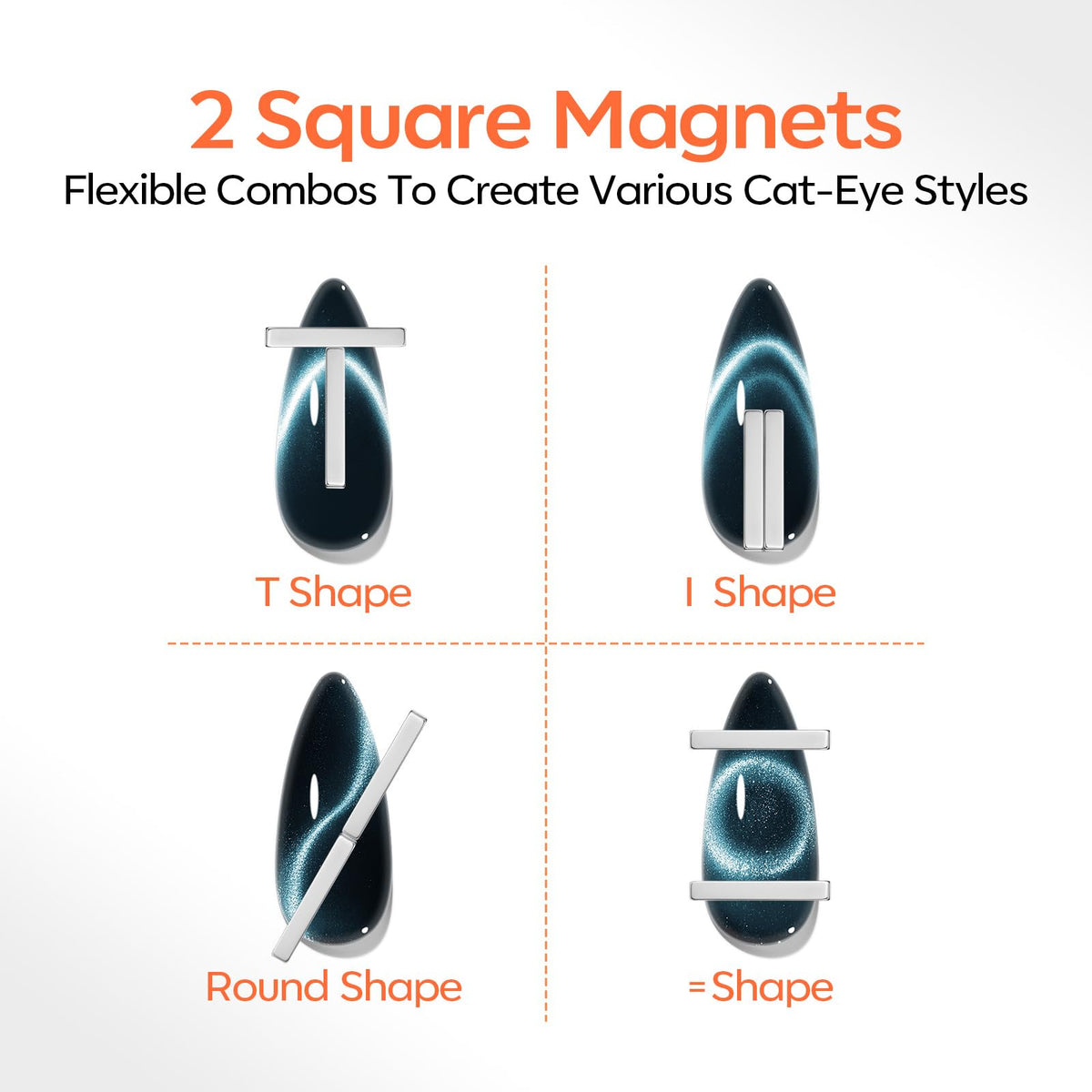 modelones collection of round moon and square magnets for varied patterns