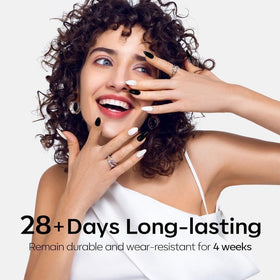 modelones salon setup with LED lamp demonstrating curing process and glossy results