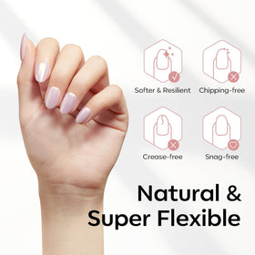 modelones scale comparison on hand model to show true length and natural-looking coverage