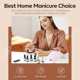 modelones bottles next to a hand for size comparison and convenient at-home kit benefit