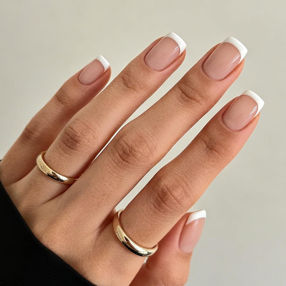 modelones side profile of short square nail showing natural curvature benefit