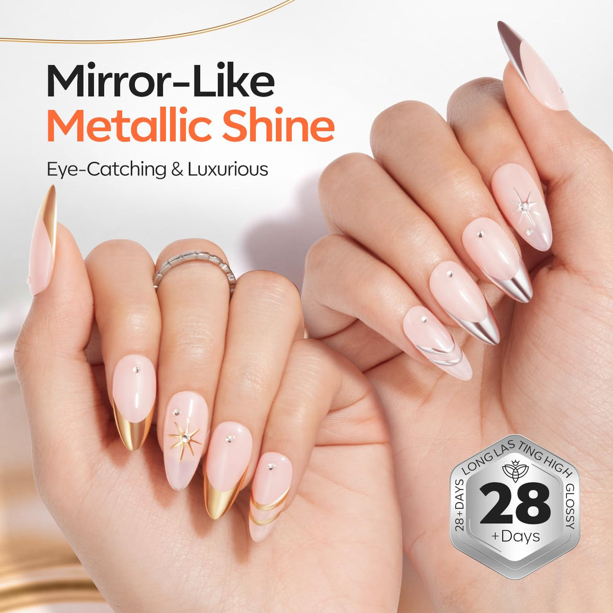 modelones silver chrome swatch closeup demonstrating high-shine metallic effect
