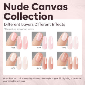 modelones six nude-pink shade swatches on fan showing color versatility