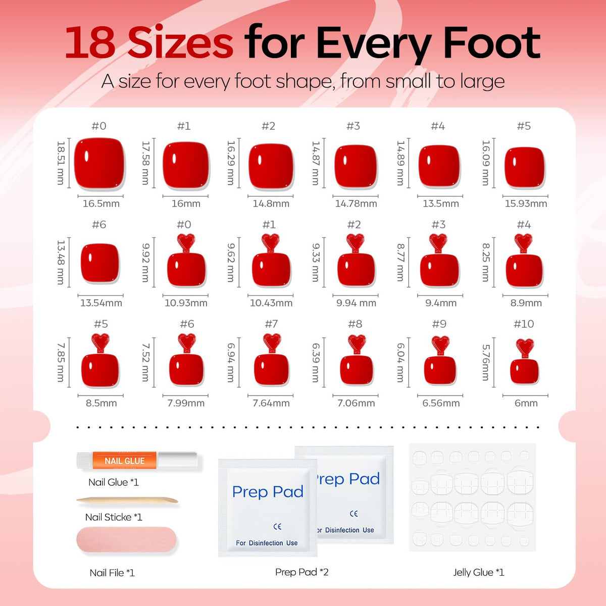 modelones organizer tray displaying 18 sizes for precise toe fitting