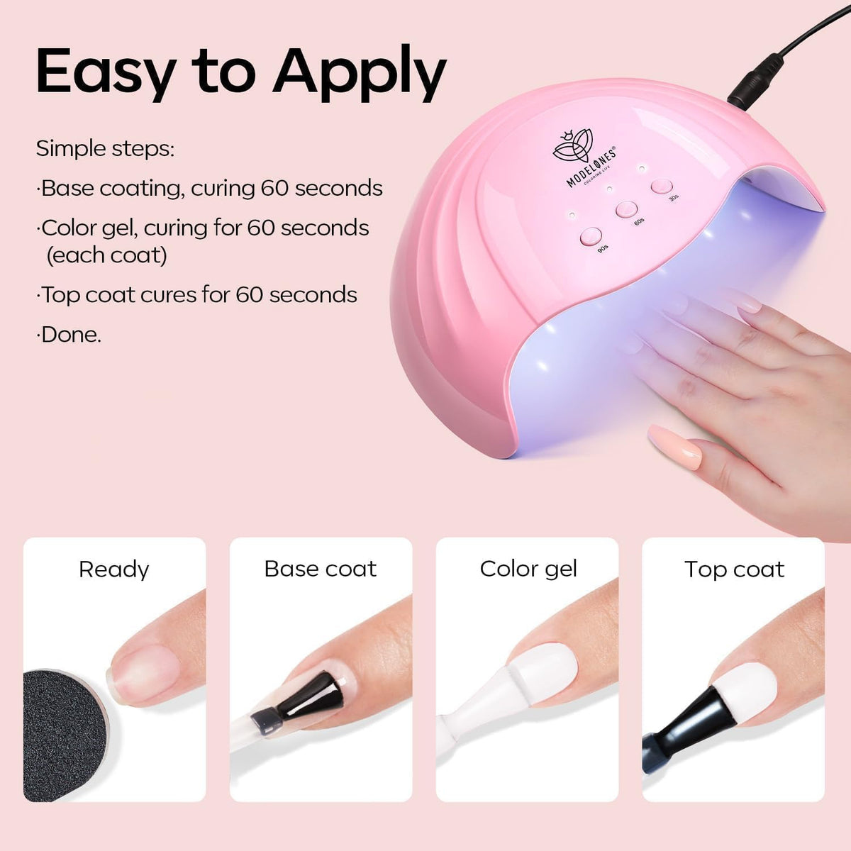 modelones soak-off removal demo with cotton wrap benefit: gentle removal