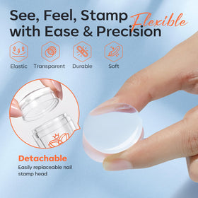 modelones stamping in action transferring a French tip for neat salon results