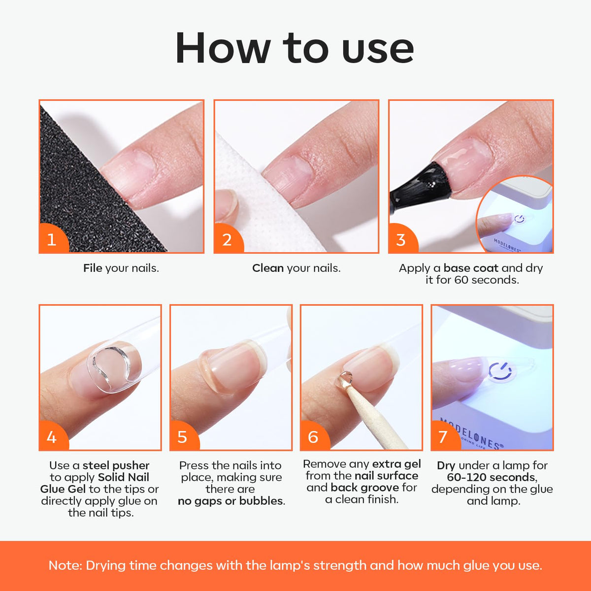 modelones lifestyle manicure scene showing finished nails and neat, professional results