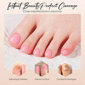 modelones swatch on nail tip illustrating natural pink concealment and shine