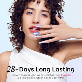 modelones hand swatches on fingers displaying six colors and glossy finish