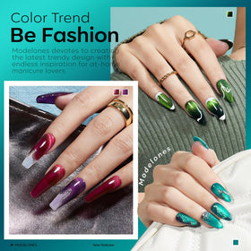 modelones swatches on wheel, displays true color and shimmer payoff