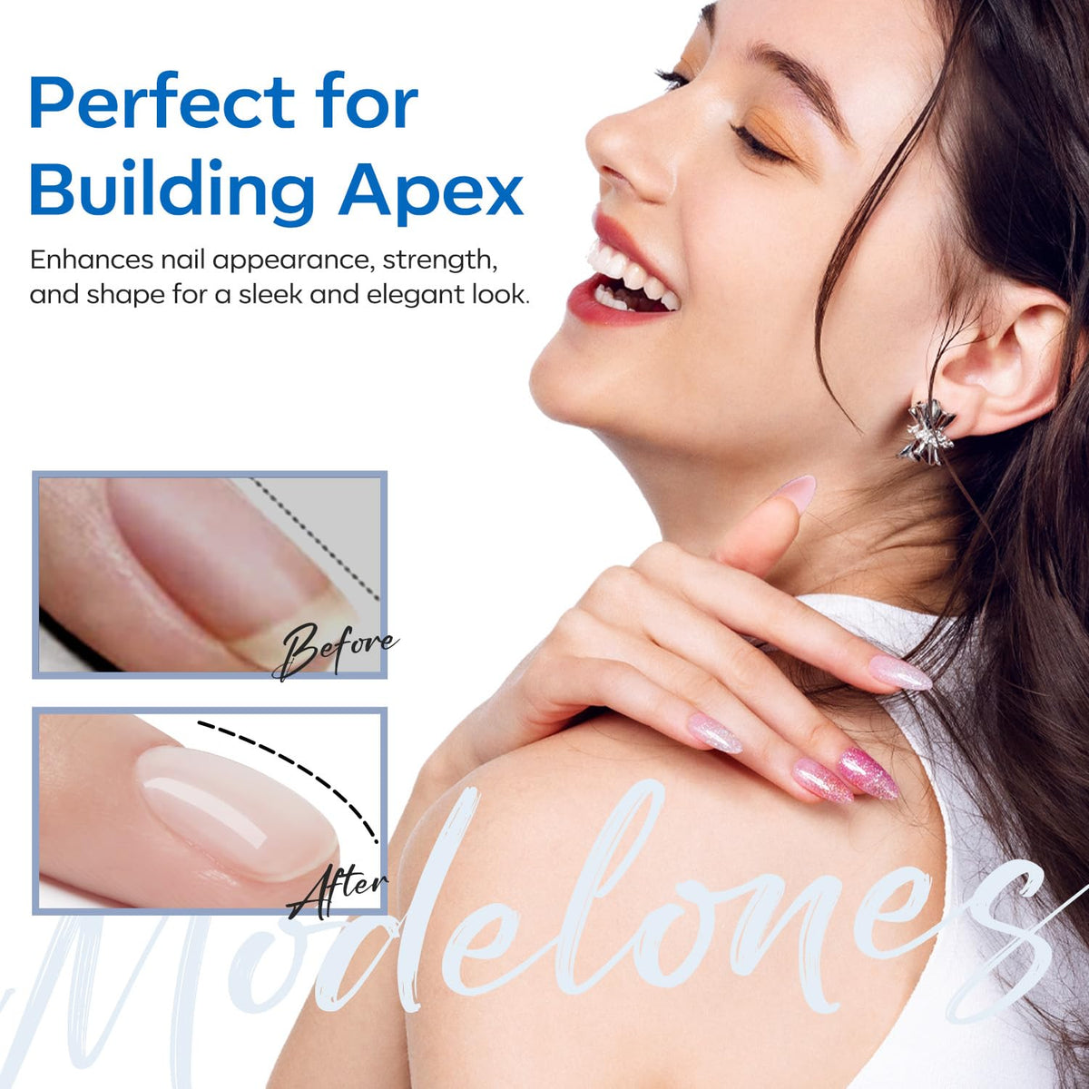 modelones gel texture close-up pour demonstrating flexible, thick consistency for strength