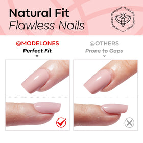 modelones adhesive glue, jelly tabs, file, cuticle stick arranged to show included tools