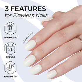 modelones mini double-sided file and cuticle stick included for easy prep and shaping