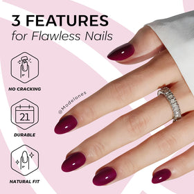 modelones layout of glue, adhesive tabs, mini file and prep pads, ensures complete application