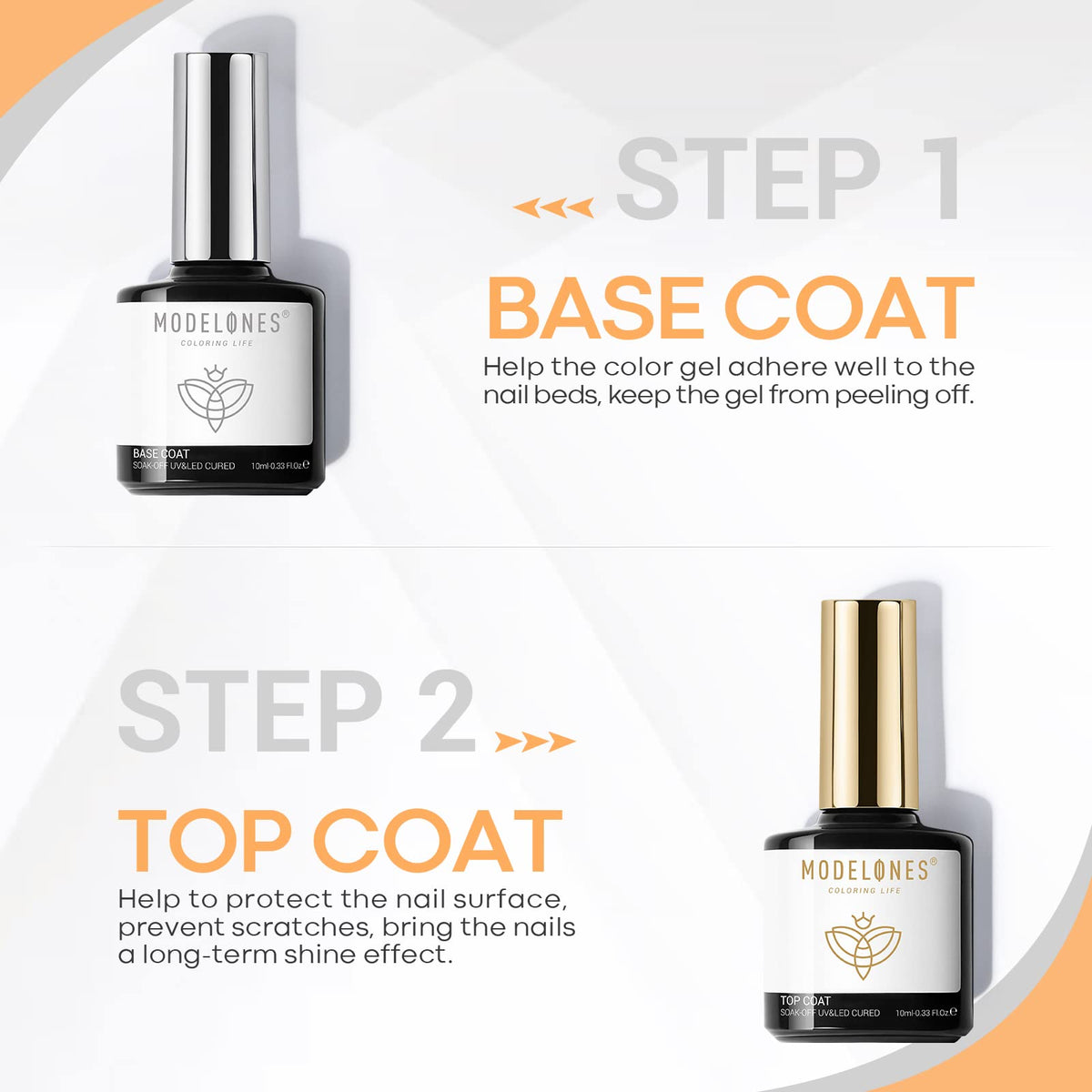 modelones top coat sealing cured nail with high gloss protective benefit