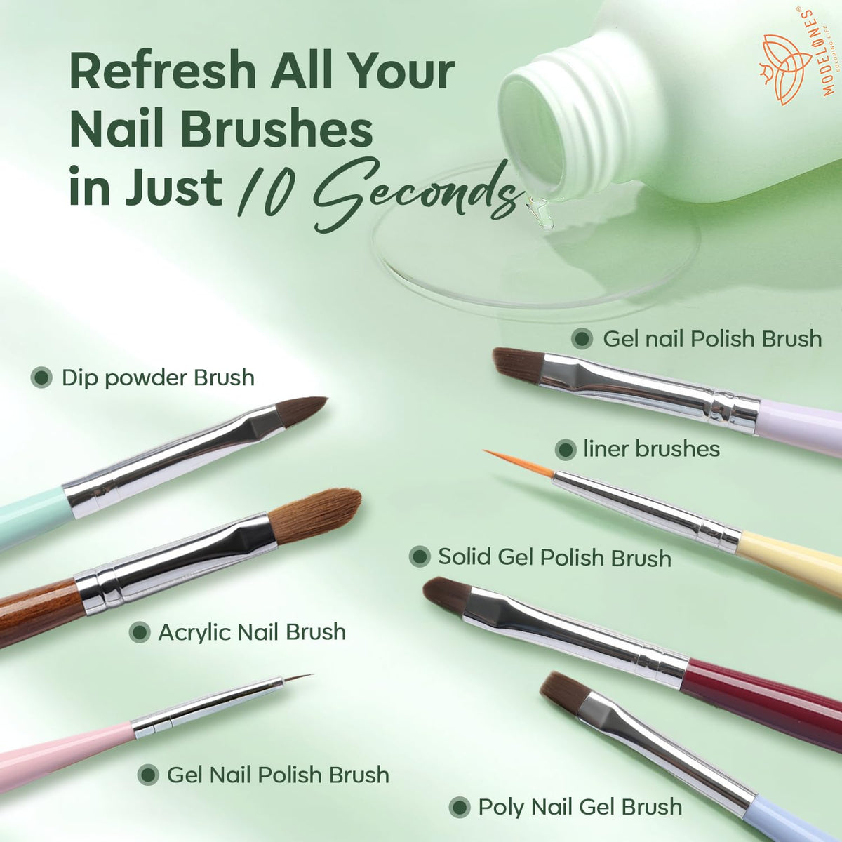modelones usage demo in salon hand using cleaner to dissolve residue, efficiency benefit