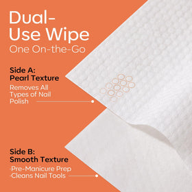 modelones wipe removing polish on a nail demonstrating fast, efficient removal