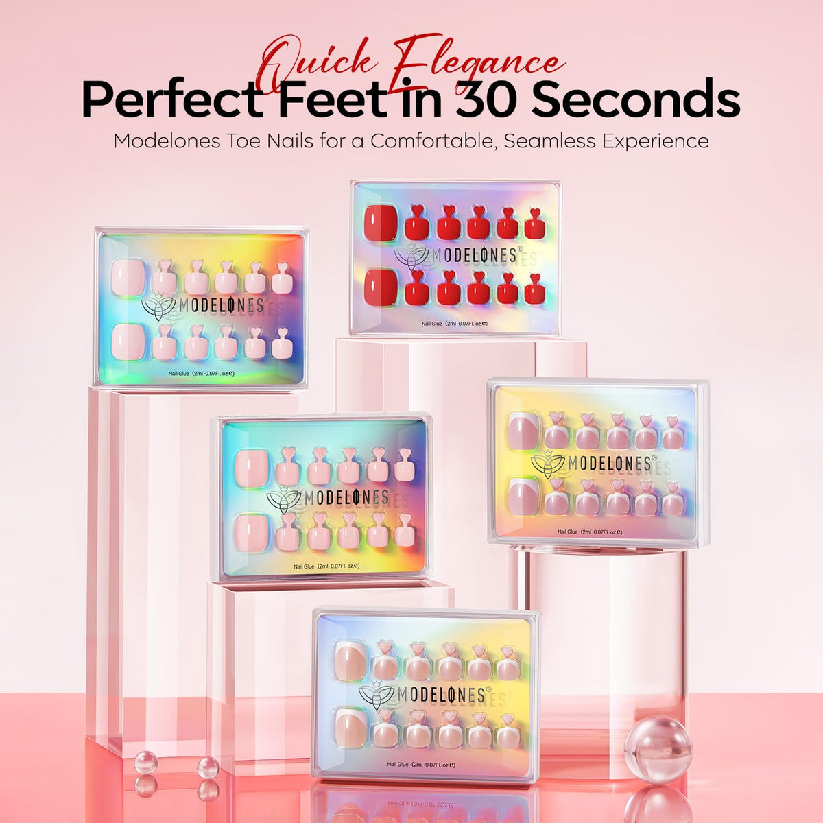 modelones glossy finish reflecting light to show chip-resistant gel-like surface