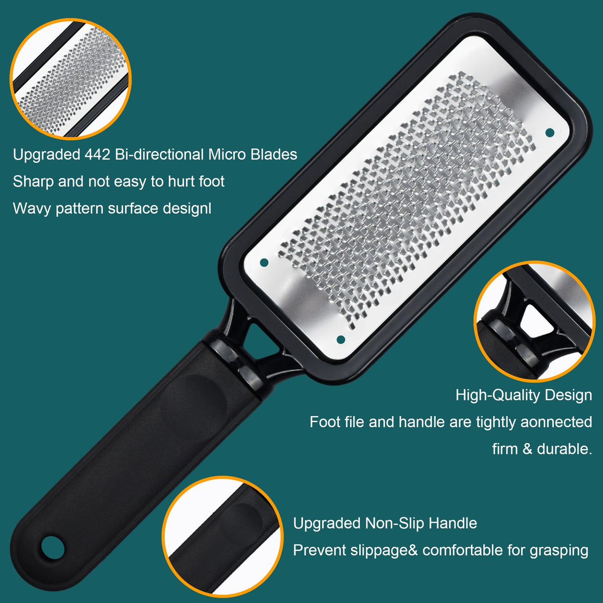 MODENGKONGJIAN close-up of wavy stainless texture demonstrating efficient callus removal
