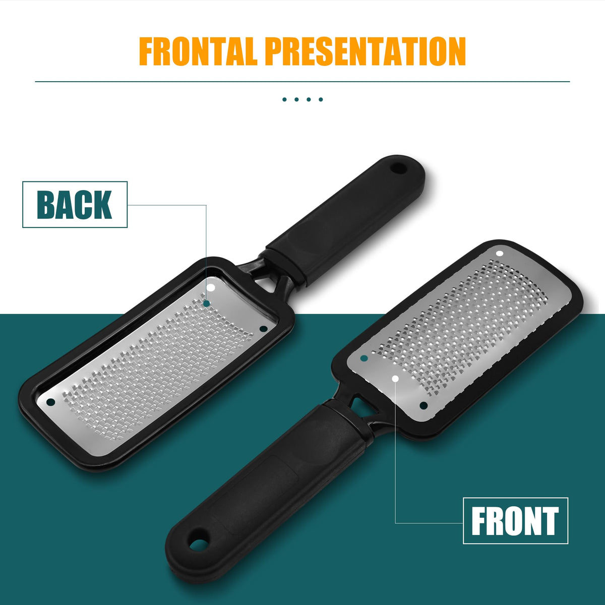 MODENGKONGJIAN foot rasp beside ruler showing compact size and portability