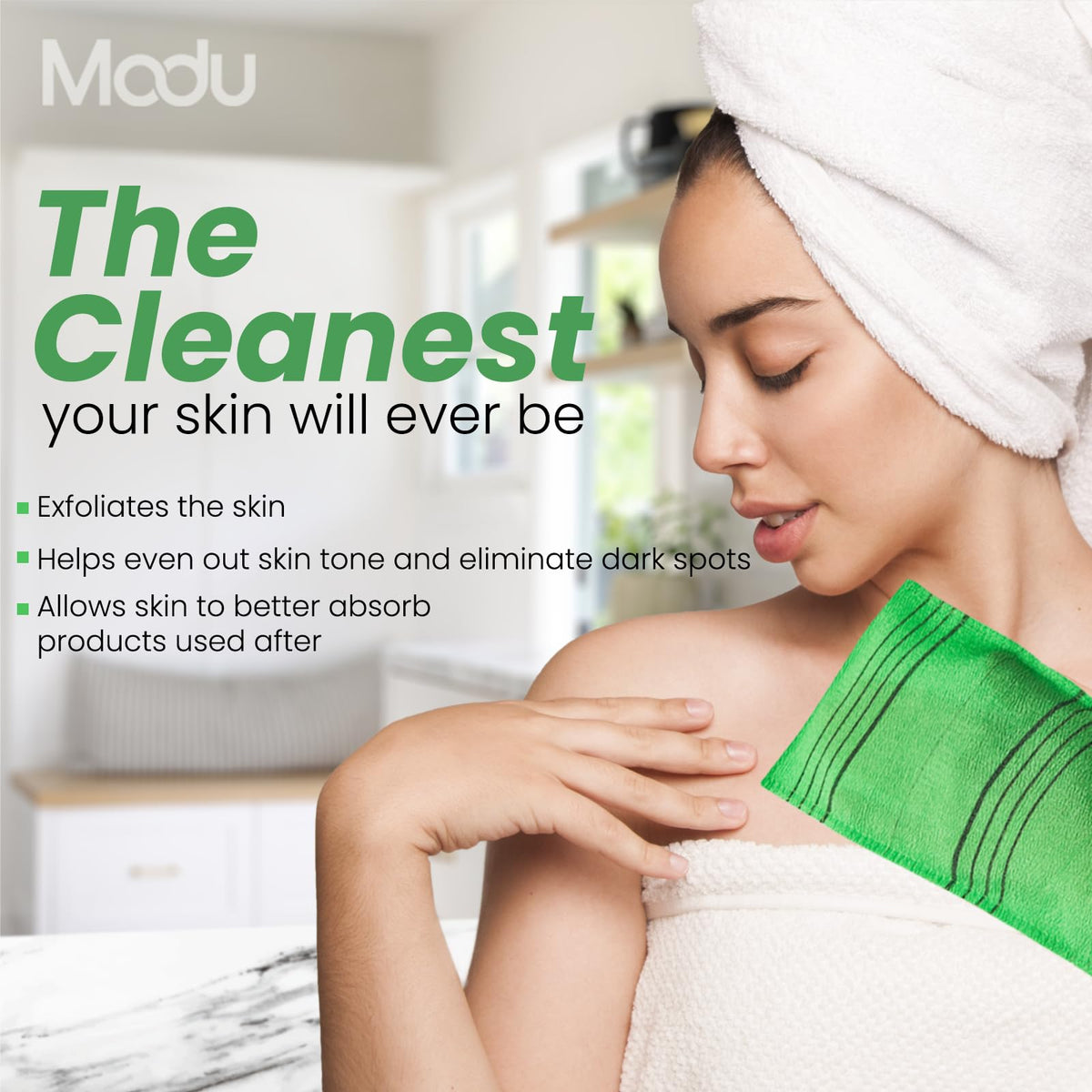 Modu packaging label and fabric tag showing vegan viscose ingredient