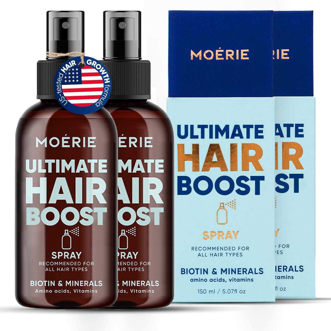 Moerie front bottle showing packaging and easy spray for convenient use