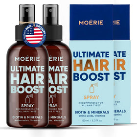 Moerie front bottle showing packaging and easy spray for convenient use