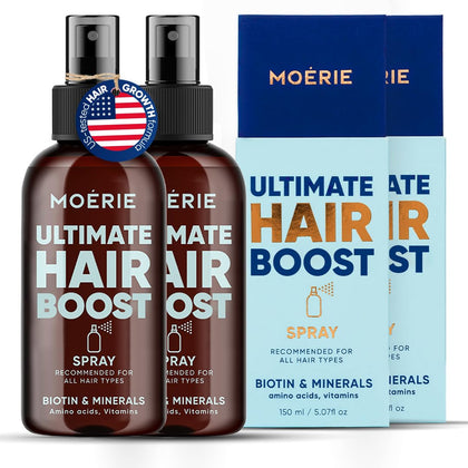 Moerie front bottle showing packaging and easy spray for convenient use