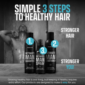 Moerie on bathroom counter in lifestyle setting showing daily grooming routine benefit