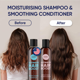 Moerie shampoo pump close-up highlighting easy dispensing and purity