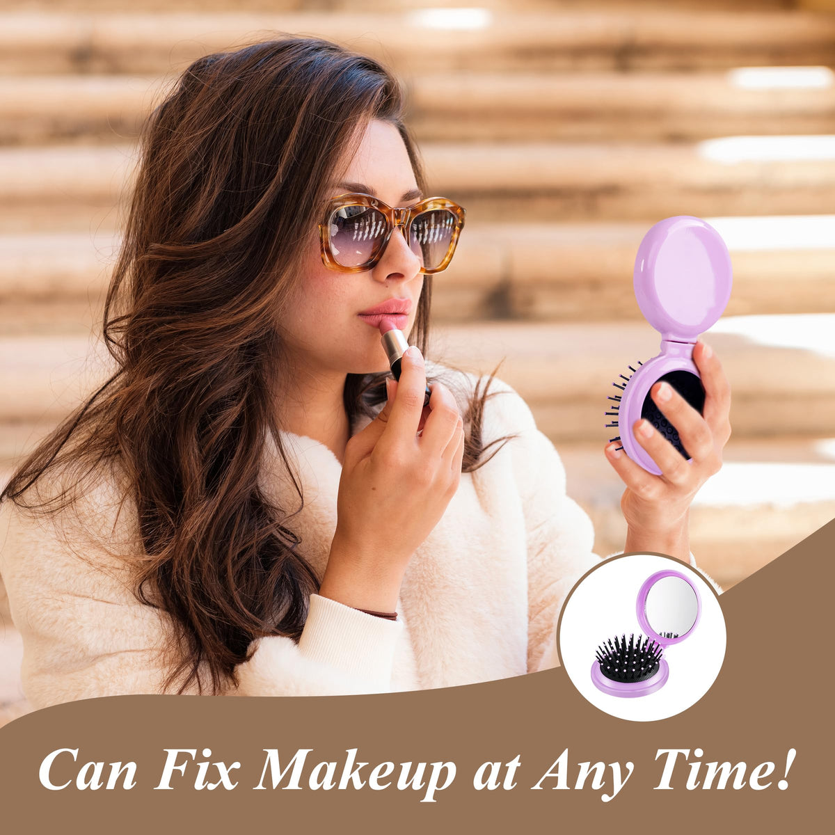 MoHern brush in use detangling hair and massaging scalp comfortably
