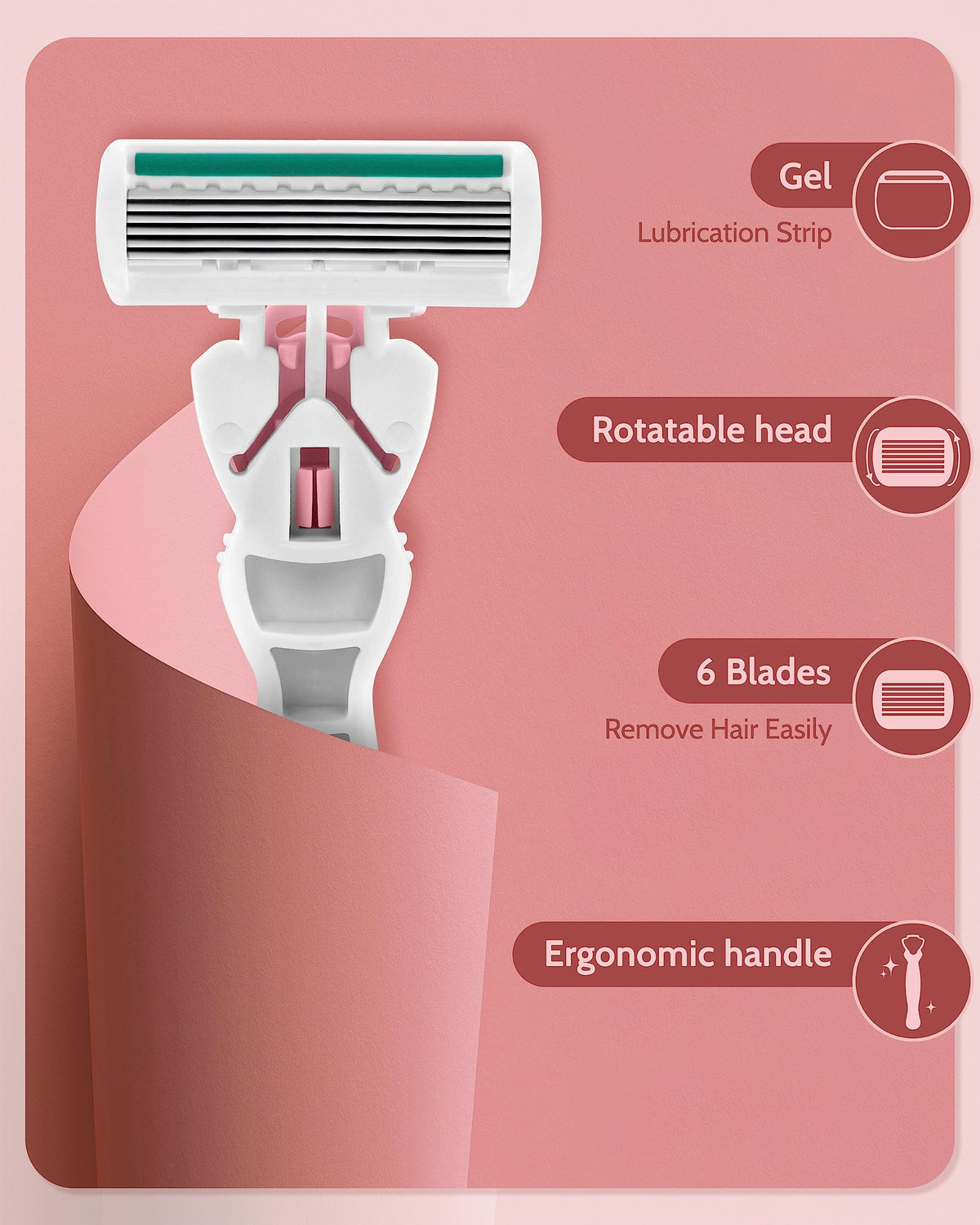 MoHern close-up of six-blade cartridge showing precise blades for smoother shaves