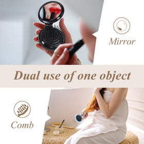 MoHern brush held in hand to show size and easy carry benefit