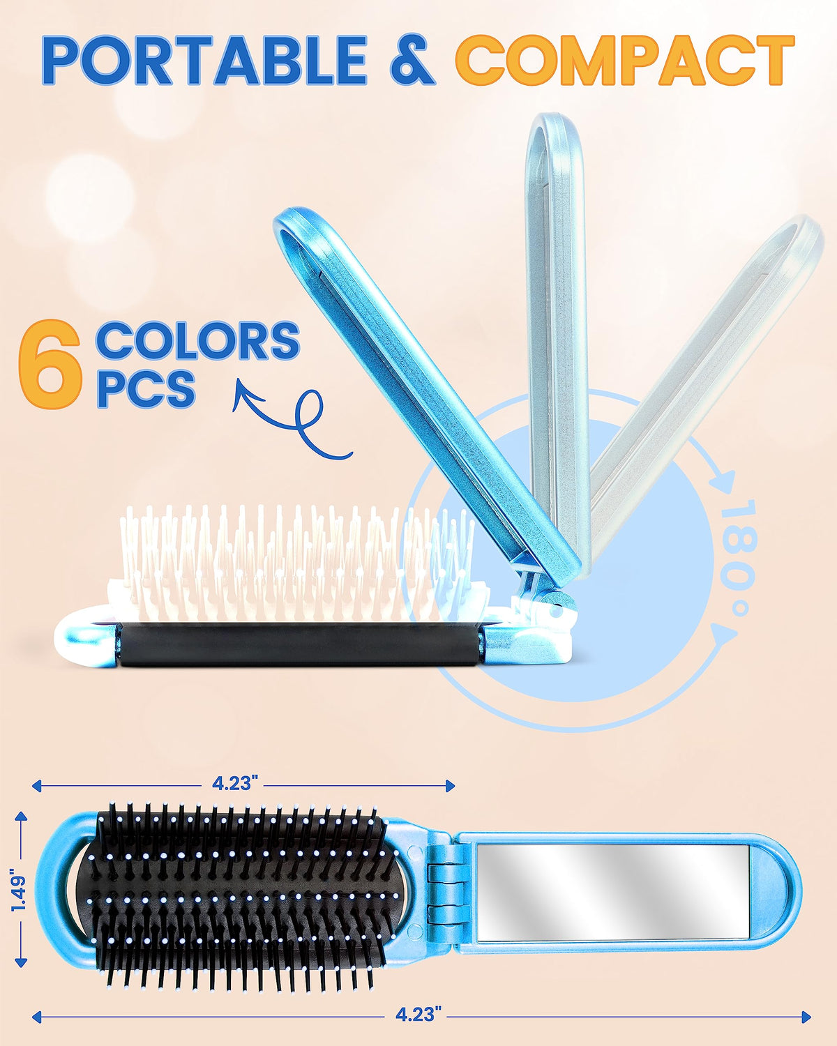 MoHern open brush showing bristles and mirror for quick touch-ups